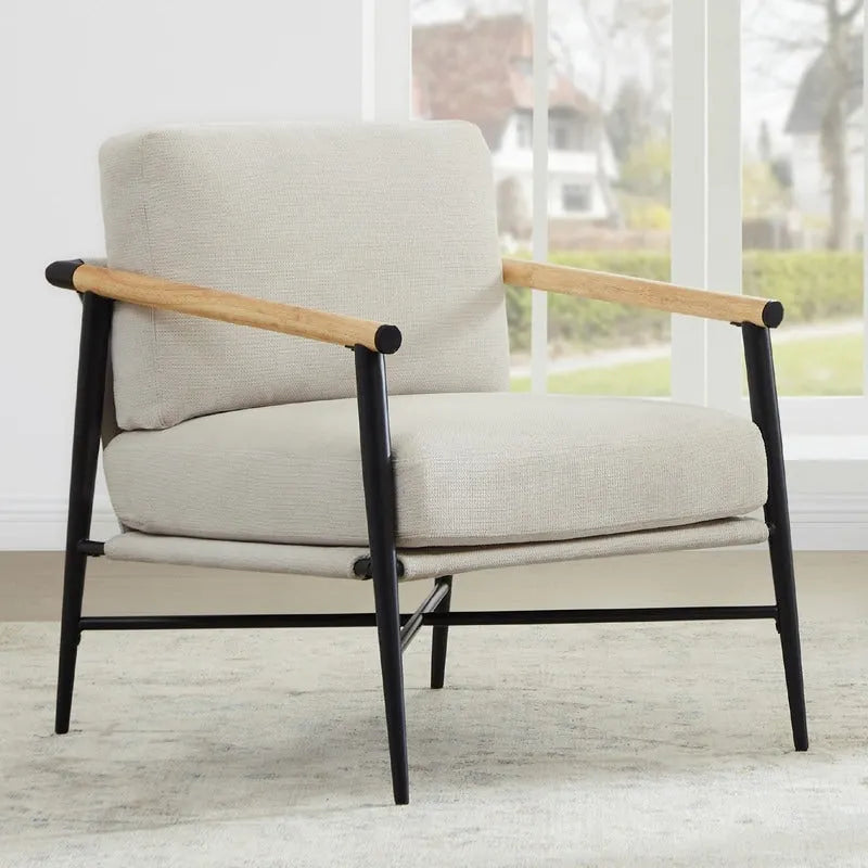 Fauteuil d'appoint moderne du milieu du siècle avec cadre en métal