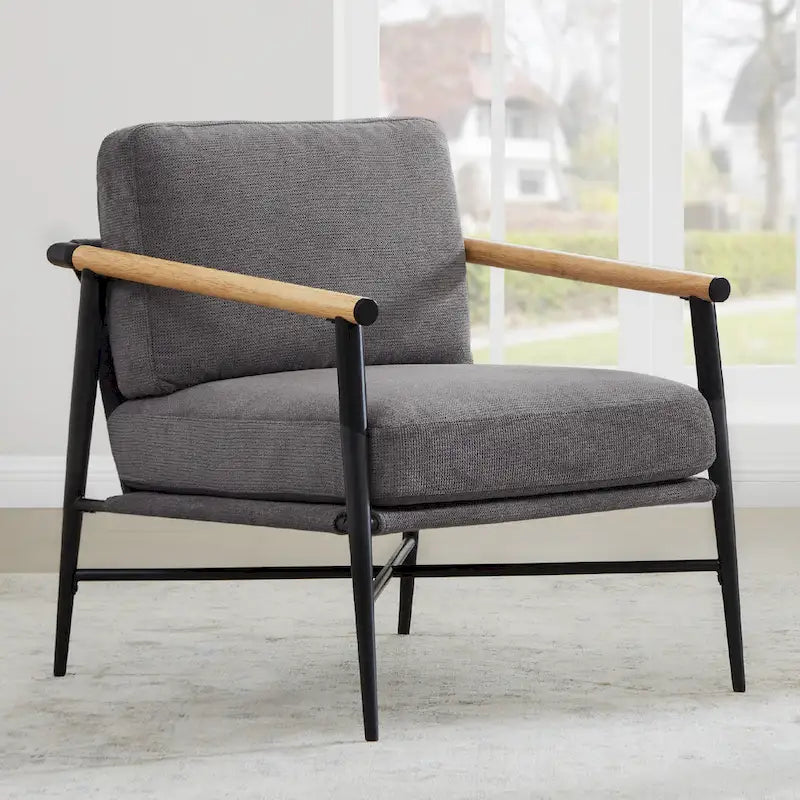 Fauteuil d'appoint moderne du milieu du siècle avec cadre en métal