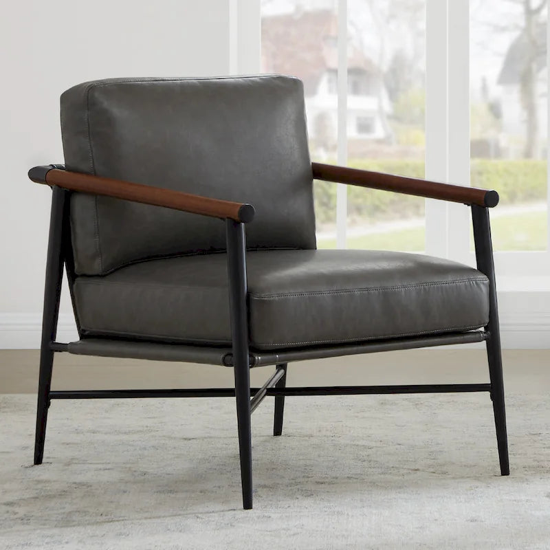 Fauteuil d'appoint moderne du milieu du siècle avec cadre en métal