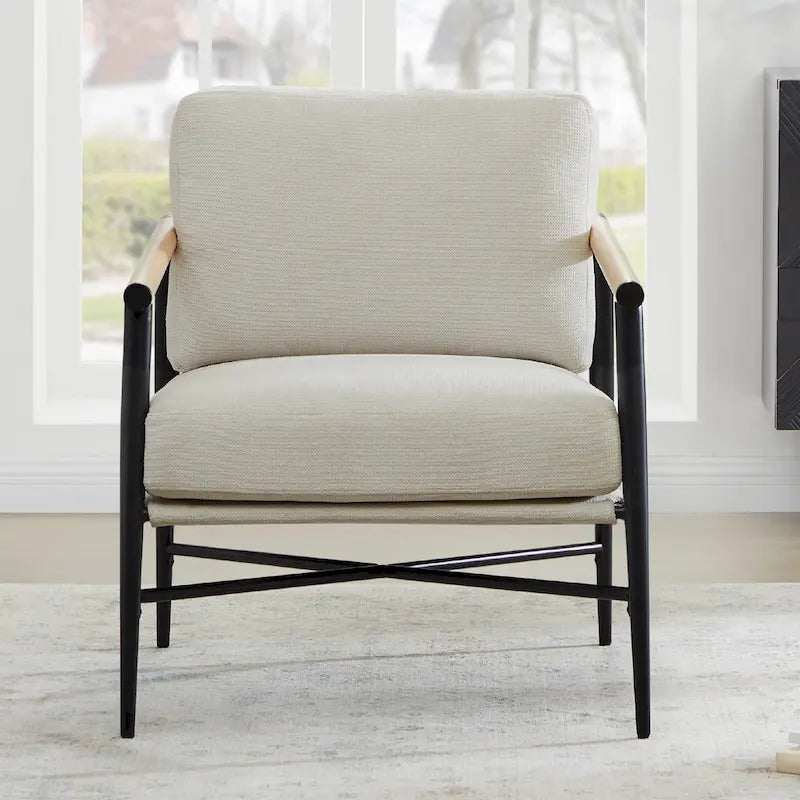 Fauteuil d'appoint moderne du milieu du siècle avec cadre en métal