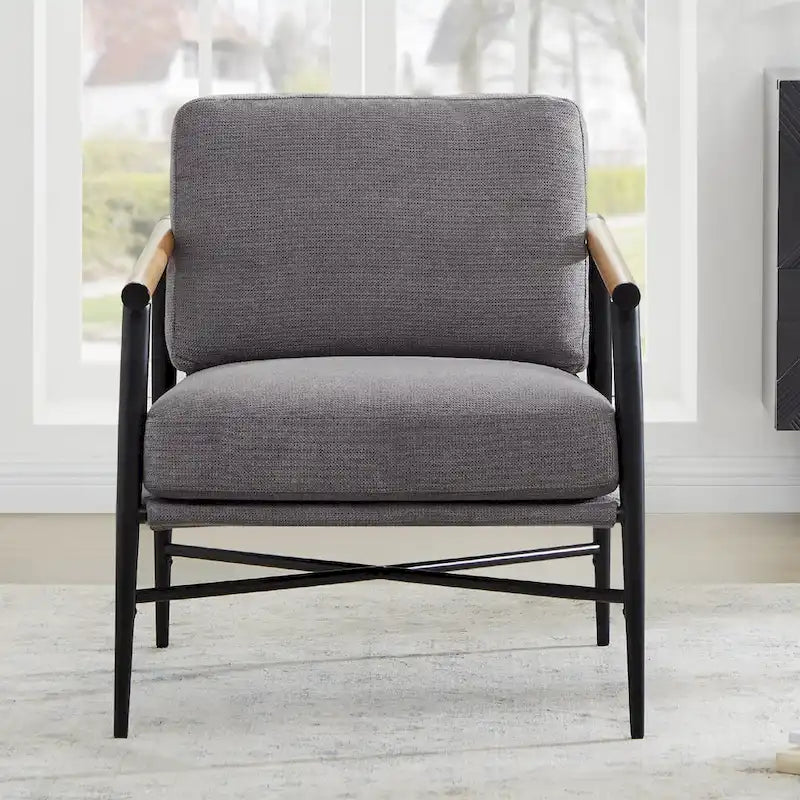 Fauteuil d'appoint moderne du milieu du siècle avec cadre en métal