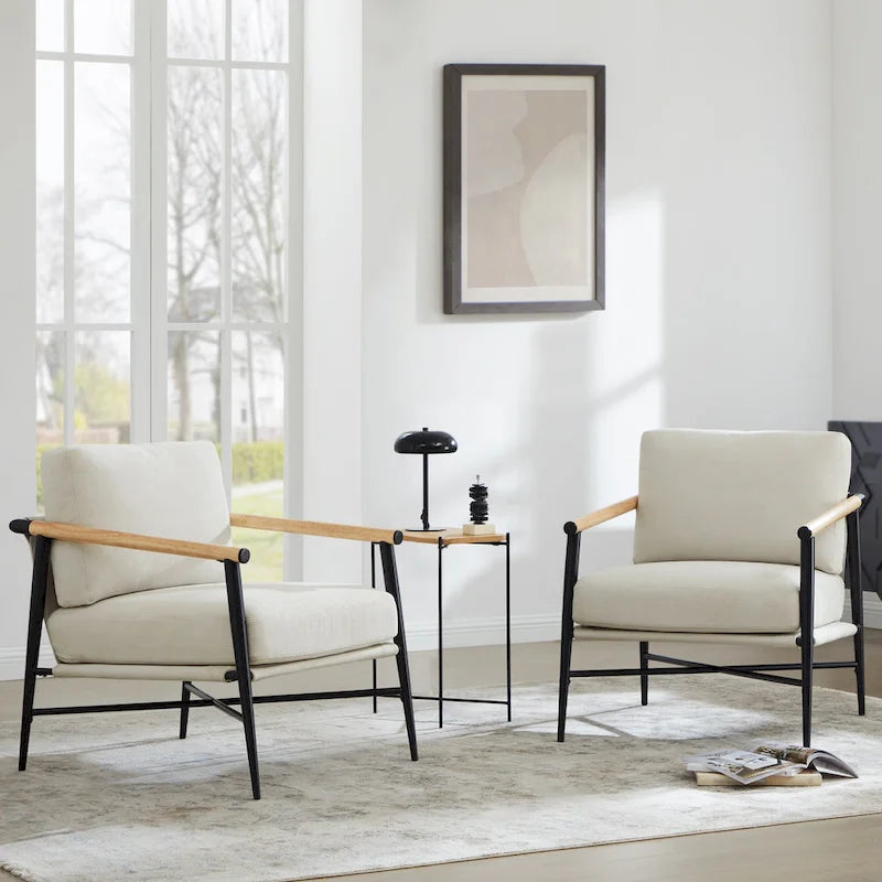 Fauteuil d'appoint moderne du milieu du siècle avec cadre en métal