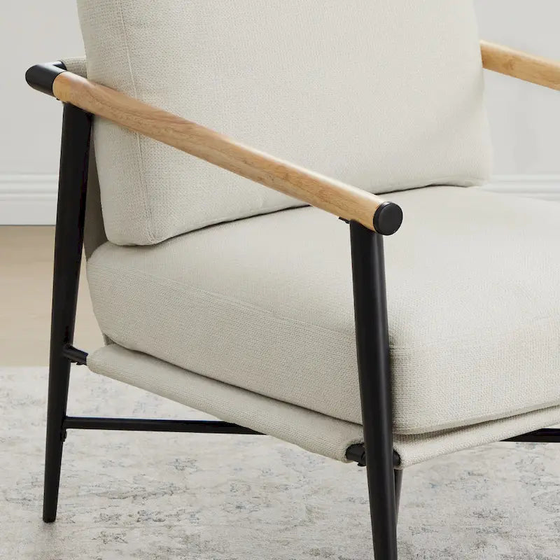 Fauteuil d'appoint moderne du milieu du siècle avec cadre en métal