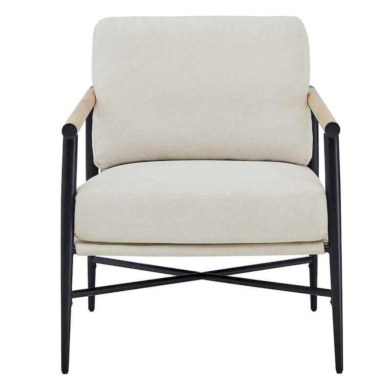 Fauteuil d'appoint moderne du milieu du siècle avec cadre en métal