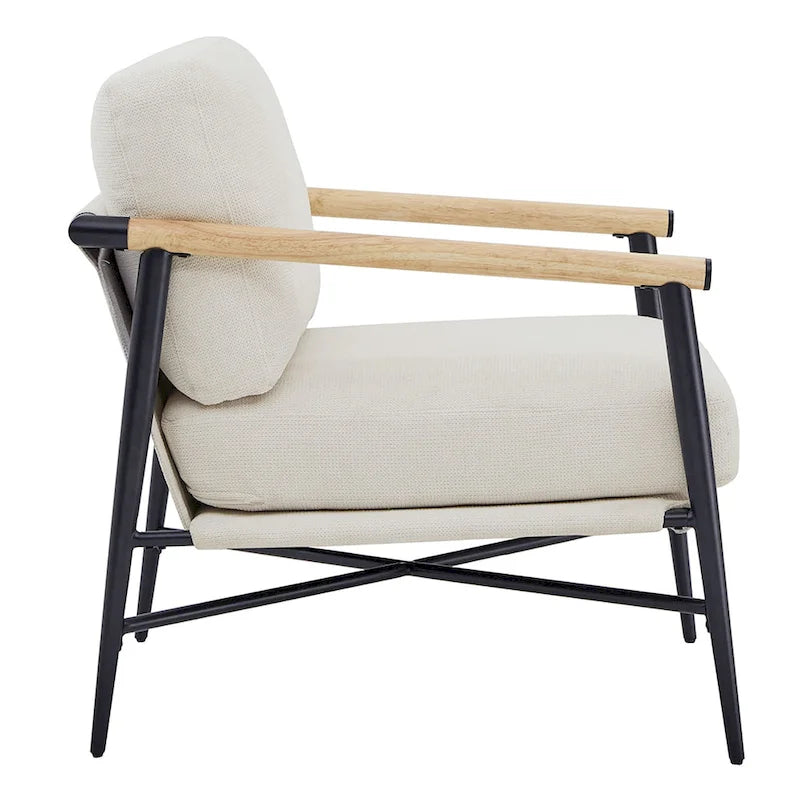 Fauteuil d'appoint moderne du milieu du siècle avec cadre en métal