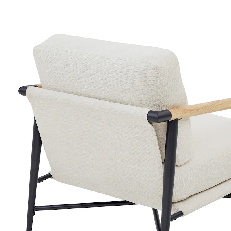Fauteuil d'appoint moderne du milieu du siècle avec cadre en métal