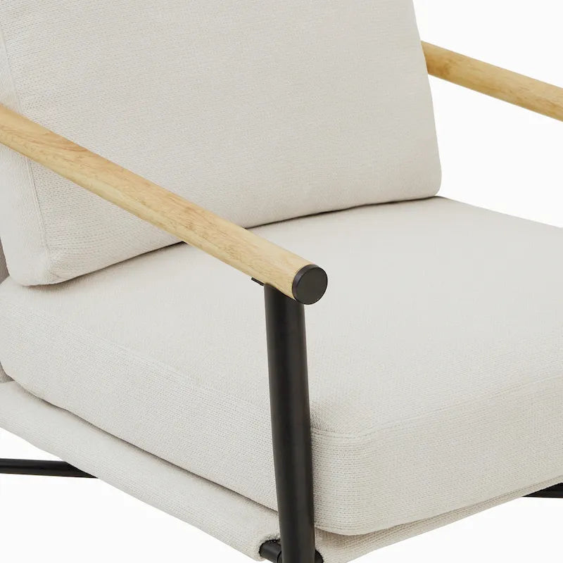 Fauteuil d'appoint moderne du milieu du siècle avec cadre en métal