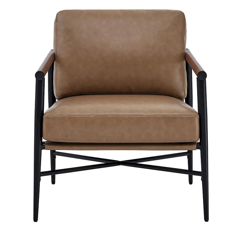 Fauteuil d'appoint moderne du milieu du siècle avec cadre en métal