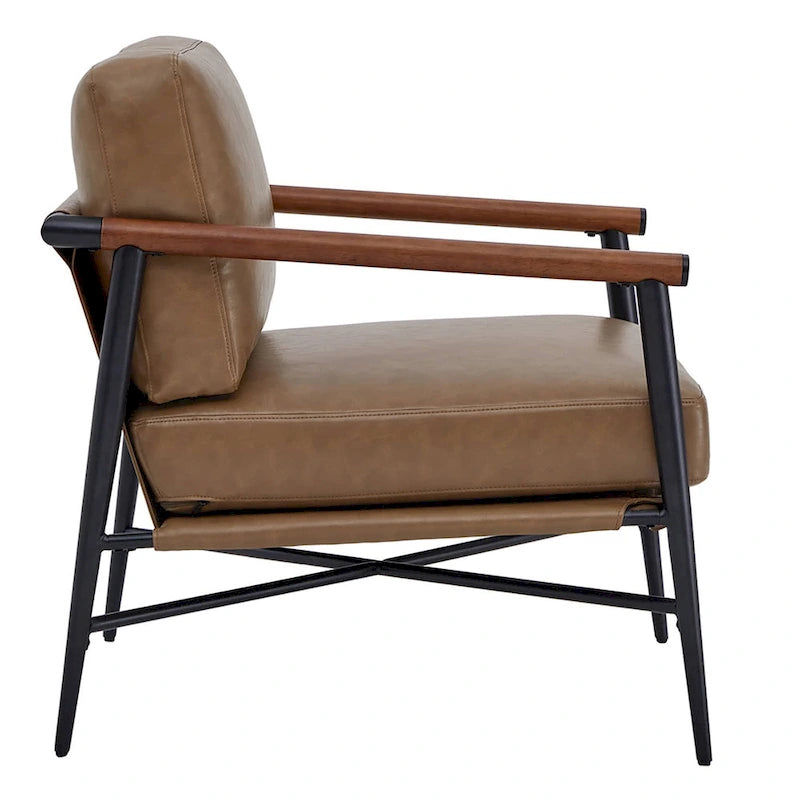 Fauteuil d'appoint moderne du milieu du siècle avec cadre en métal