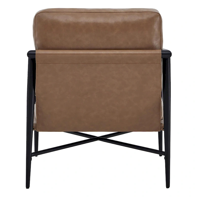Fauteuil d'appoint moderne du milieu du siècle avec cadre en métal