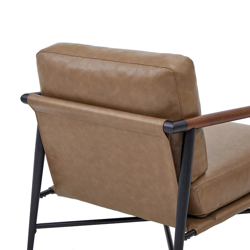 Fauteuil d'appoint moderne du milieu du siècle avec cadre en métal