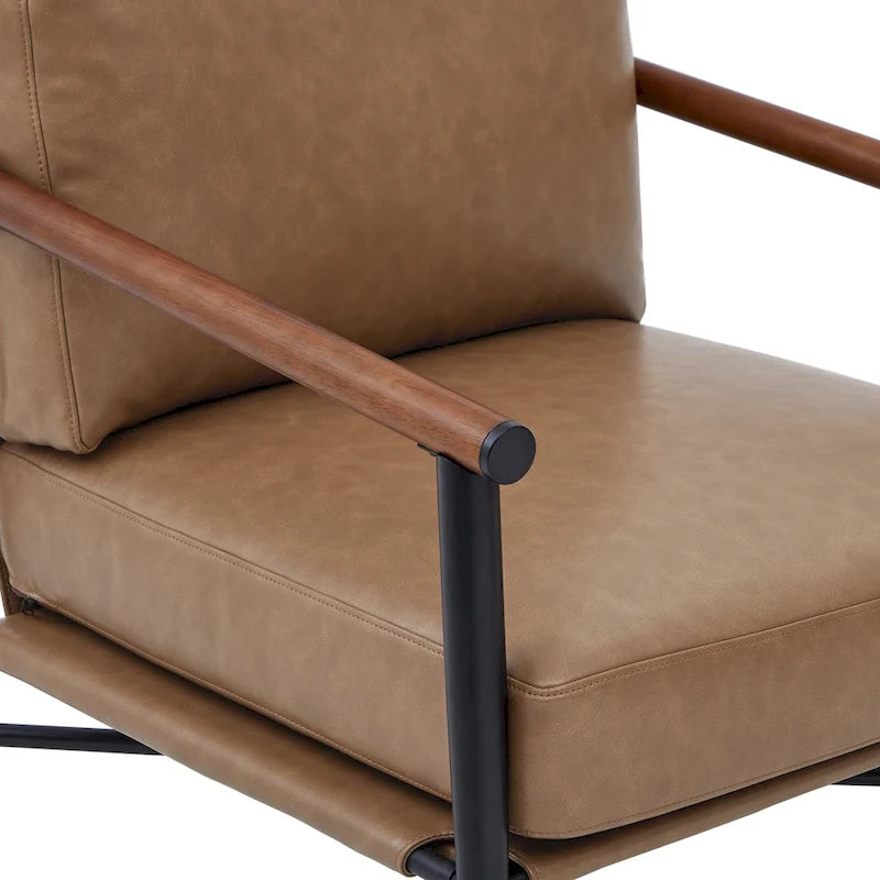 Fauteuil d'appoint moderne du milieu du siècle avec cadre en métal