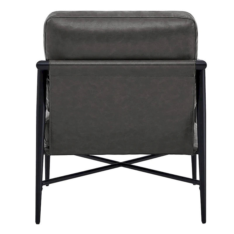 Fauteuil d'appoint moderne du milieu du siècle avec cadre en métal