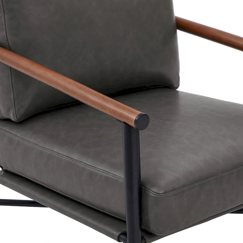 Fauteuil d'appoint moderne du milieu du siècle avec cadre en métal