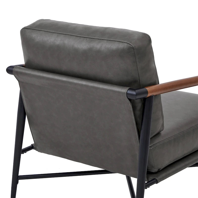 Fauteuil d'appoint moderne du milieu du siècle avec cadre en métal