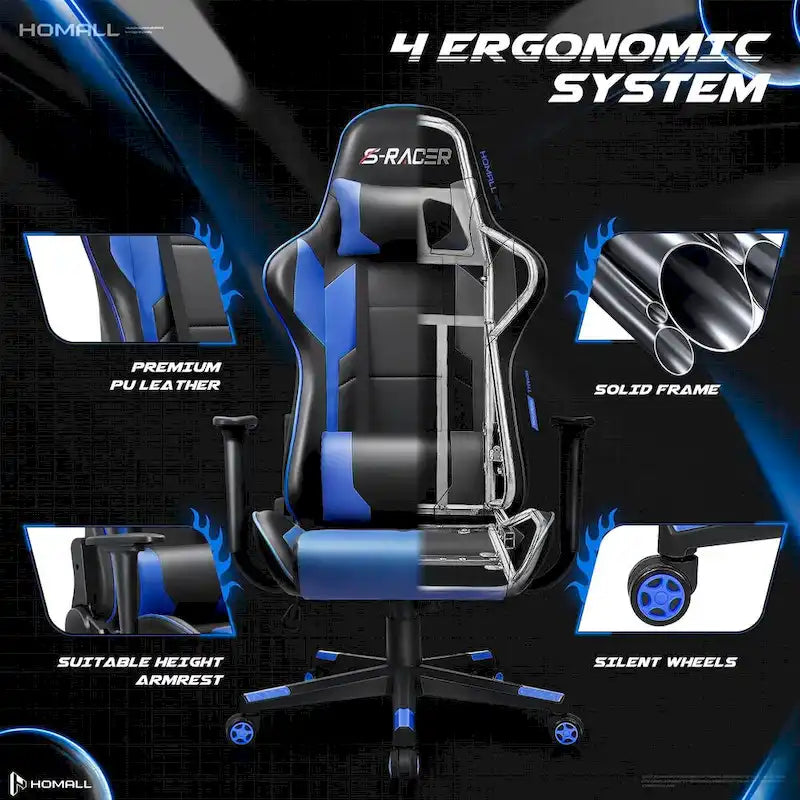 Chaise de jeu avec support lombaire et hauteur réglable