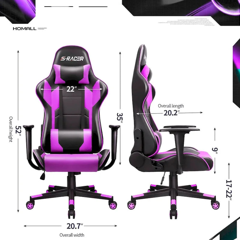 Chaise de jeu avec support lombaire et hauteur réglable