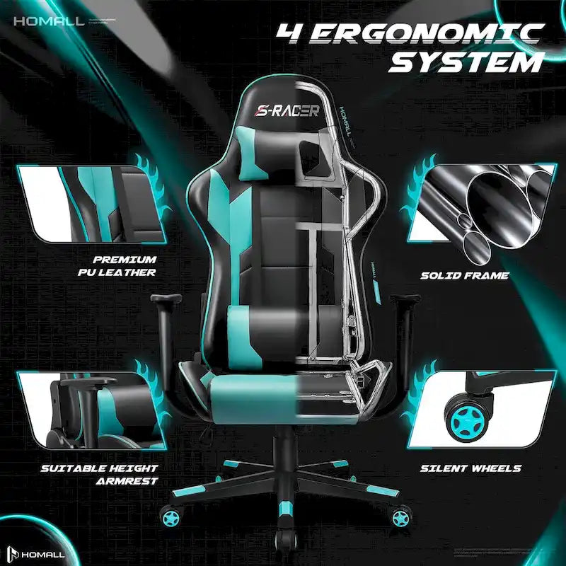 Chaise de jeu avec support lombaire et hauteur réglable