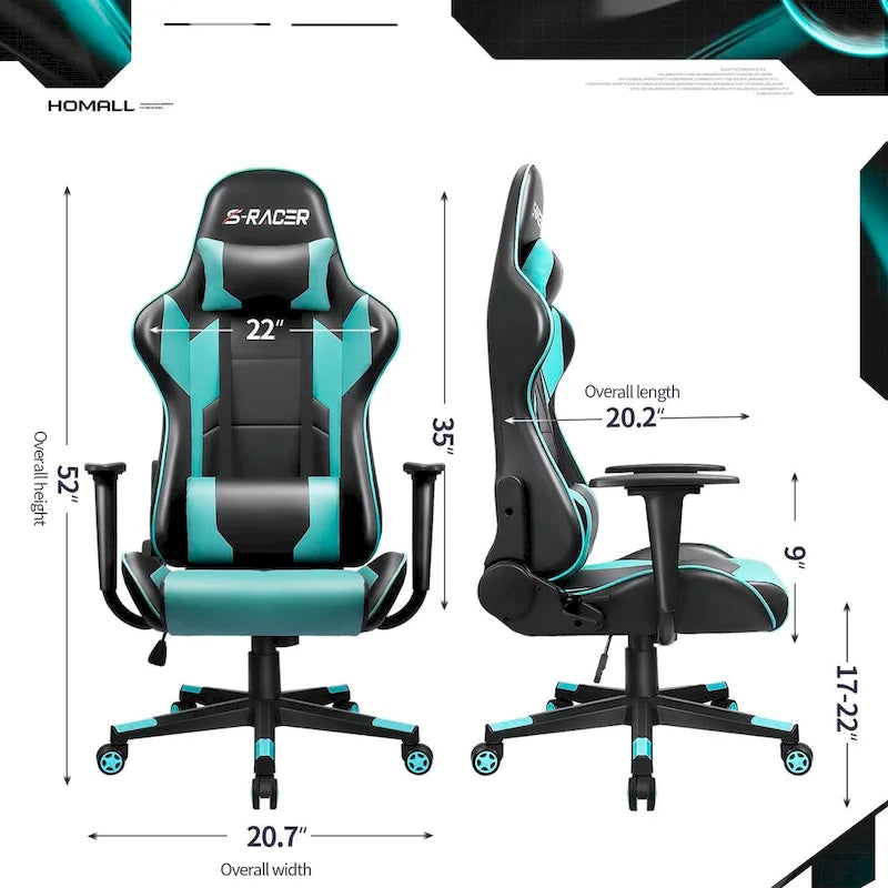 Chaise de jeu avec support lombaire et hauteur réglable