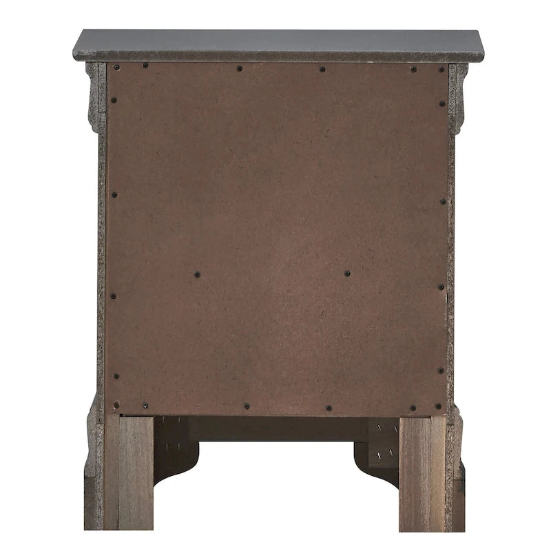 Table de chevet à 2 tiroirs avec façade de tiroir géométrique