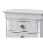Table de chevet à 2 tiroirs avec façade de tiroir géométrique