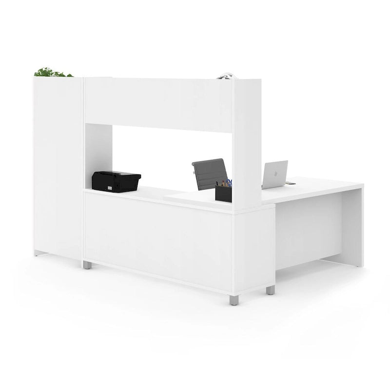 Bureau en L avec bibliothèque