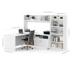 Bureau en L avec bibliothèque
