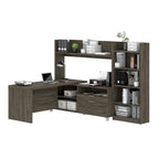 Bureau en L avec bibliothèque