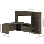 Bureau en L avec bibliothèque