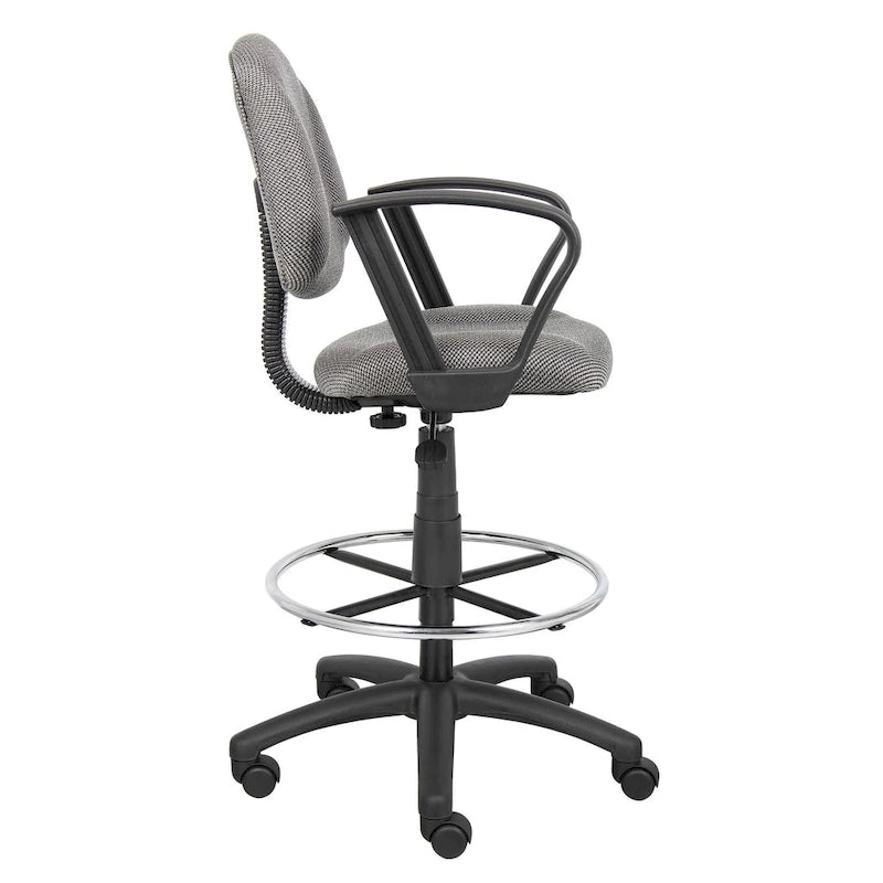 Tabouret de dessinateur réglable avec accoudoirs boucles et roulettes