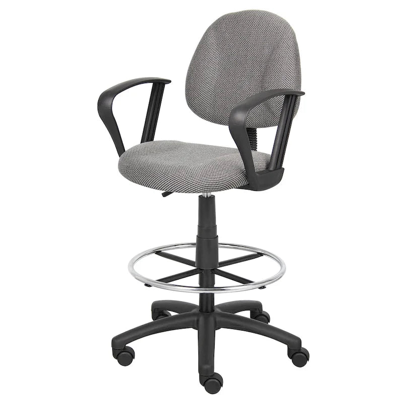 Tabouret de dessinateur réglable avec accoudoirs boucles et roulettes