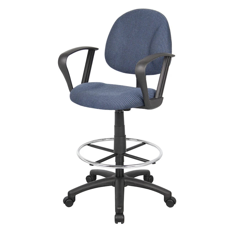Tabouret de dessinateur réglable avec accoudoirs boucles et roulettes