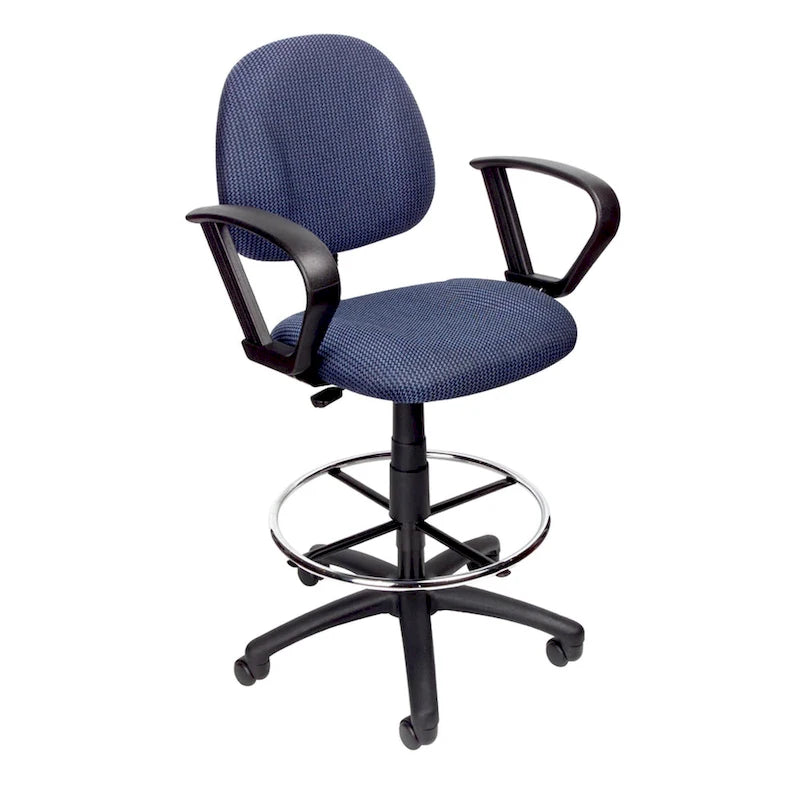 Tabouret de dessinateur réglable avec accoudoirs boucles et roulettes