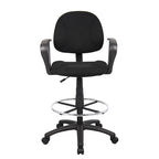 Tabouret de dessinateur réglable avec accoudoirs boucles et roulettes