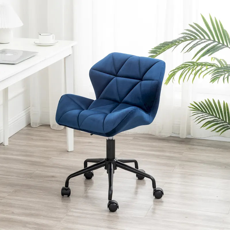 Chaise de bureau pivotante réglable capitonnée diamant
