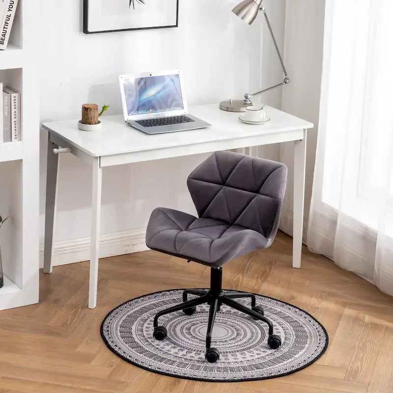 Chaise de bureau pivotante réglable capitonnée diamant