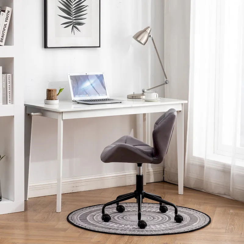 Chaise de bureau pivotante réglable capitonnée diamant