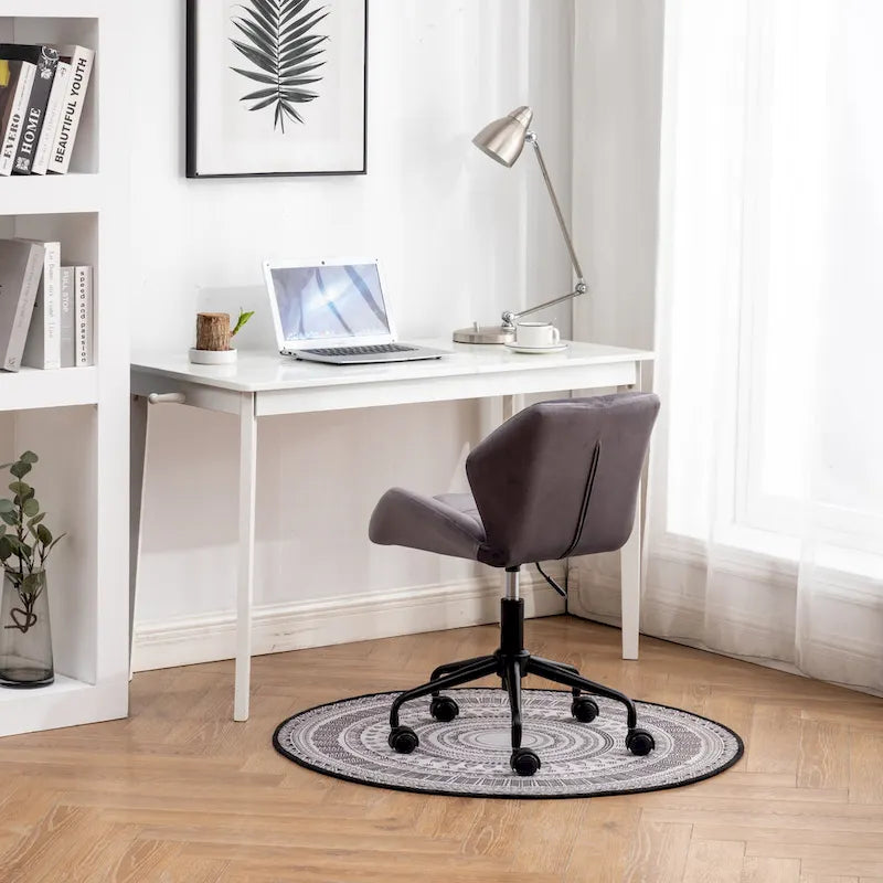 Chaise de bureau pivotante réglable capitonnée diamant