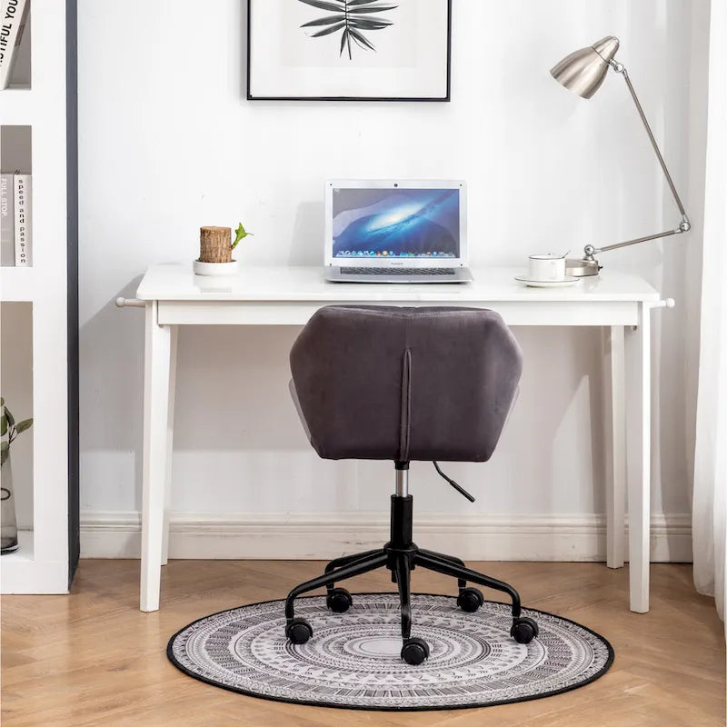 Chaise de bureau pivotante réglable capitonnée diamant