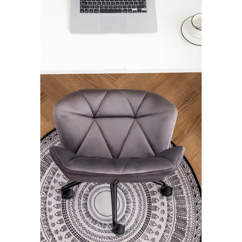 Chaise de bureau pivotante réglable capitonnée diamant