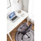 Chaise de bureau pivotante réglable capitonnée diamant