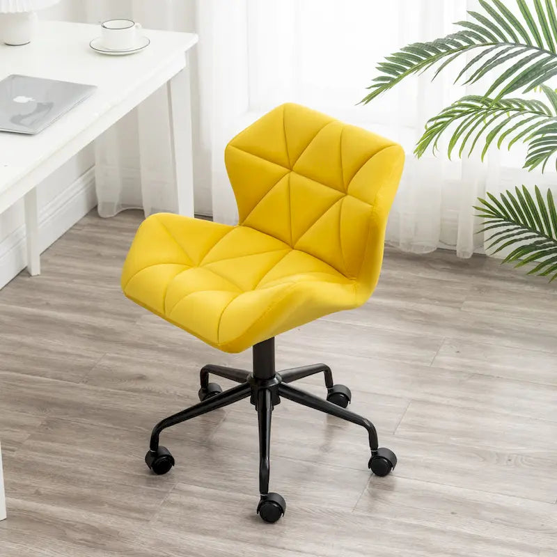 Chaise de bureau pivotante réglable capitonnée diamant