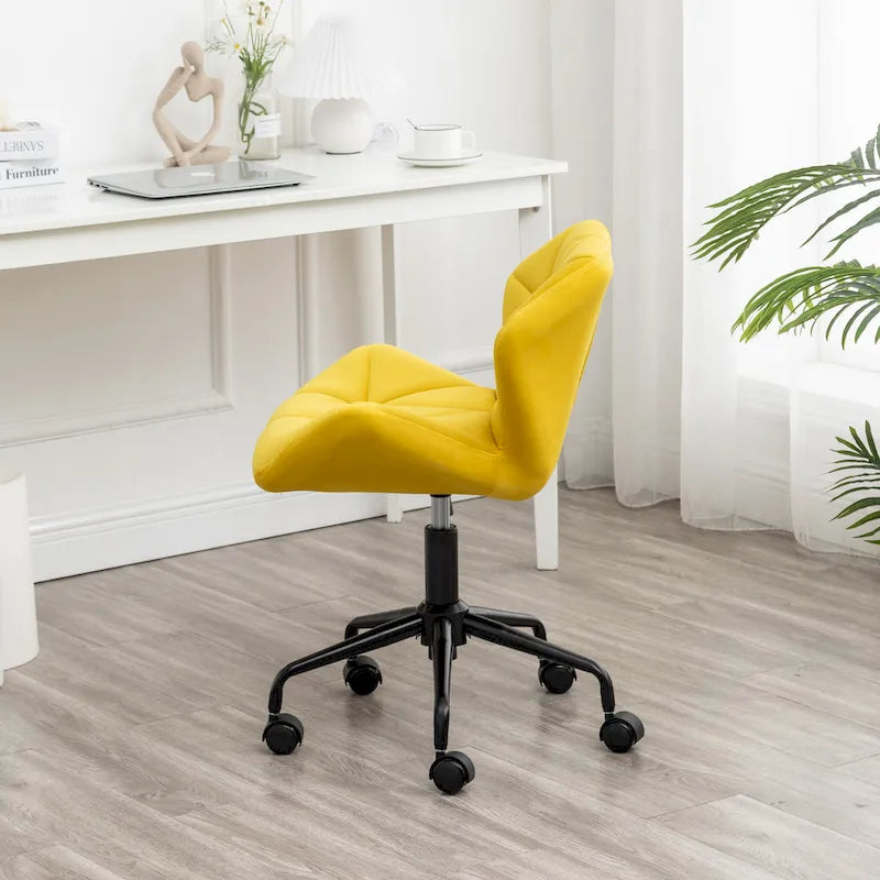 Chaise de bureau pivotante réglable capitonnée diamant
