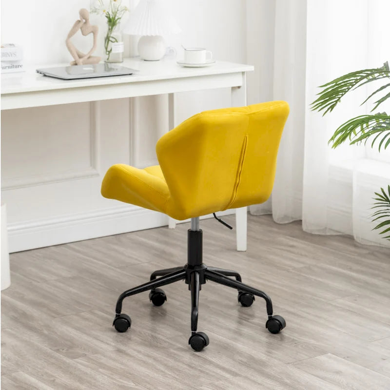 Chaise de bureau pivotante réglable capitonnée diamant