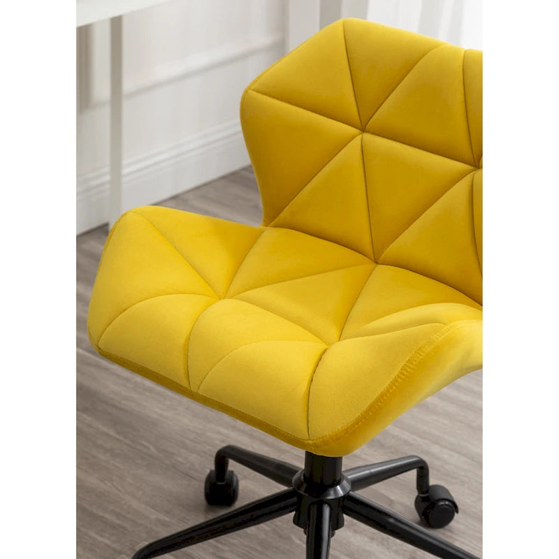 Chaise de bureau pivotante réglable capitonnée diamant