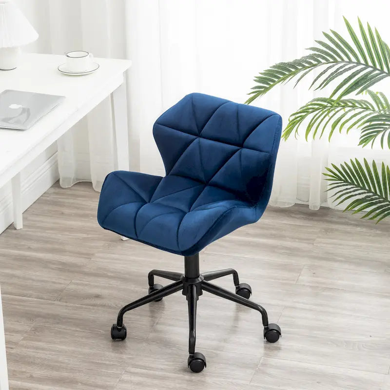 Chaise de bureau pivotante réglable capitonnée diamant