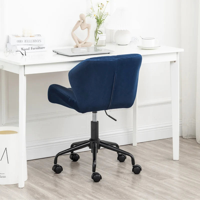 Chaise de bureau pivotante réglable capitonnée diamant