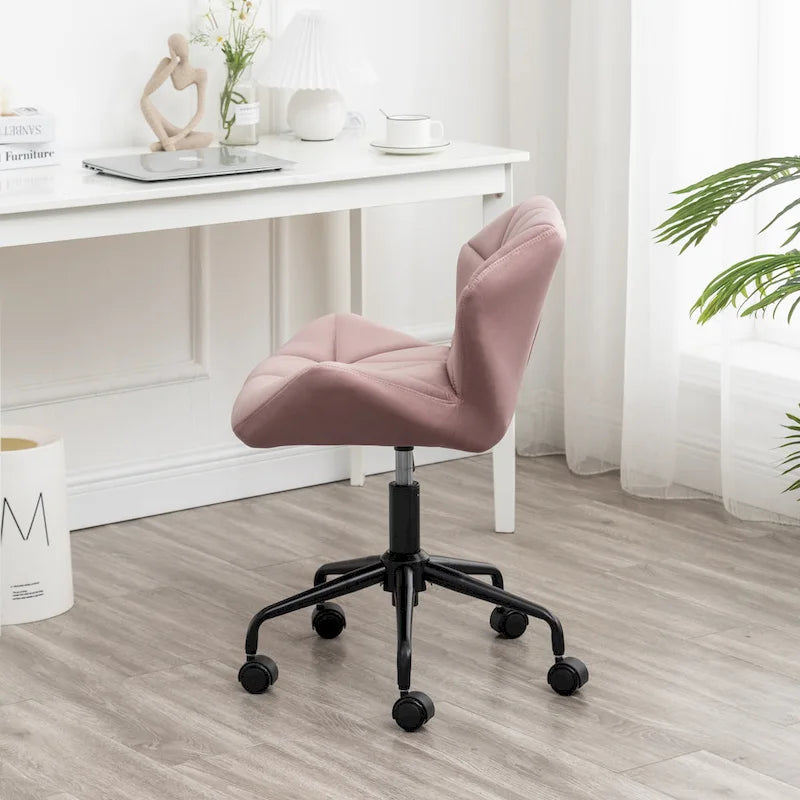 Chaise de bureau pivotante réglable capitonnée diamant