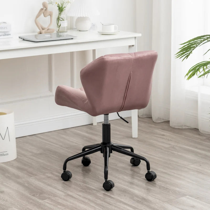 Chaise de bureau pivotante réglable capitonnée diamant