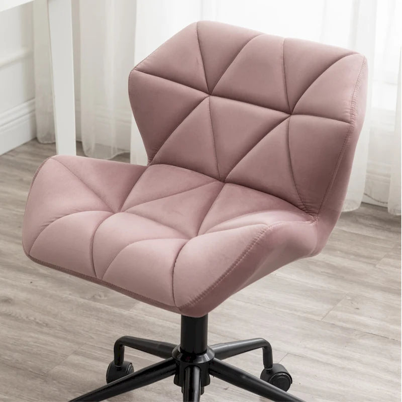 Chaise de bureau pivotante réglable capitonnée diamant
